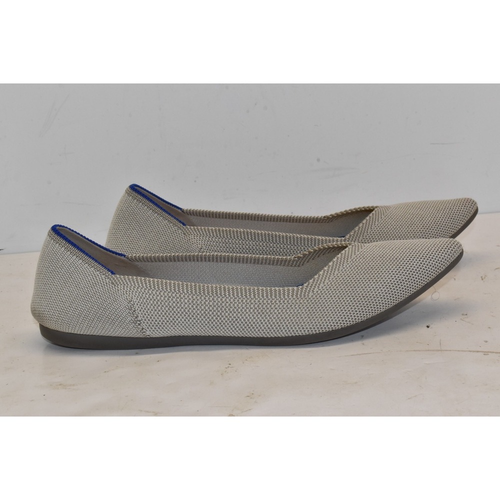 Rothy's Women's The Point Flax Birdseye Luxury Flats Gray Size 9.5 Ballet Eco